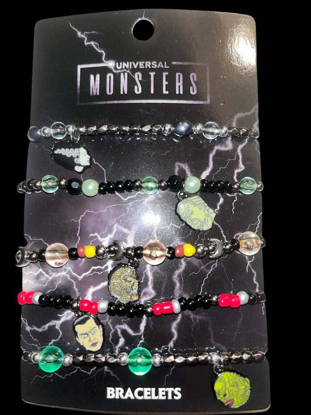 Universal Monsters Charm Bracelets Set of 5 Horror Halloween stretch